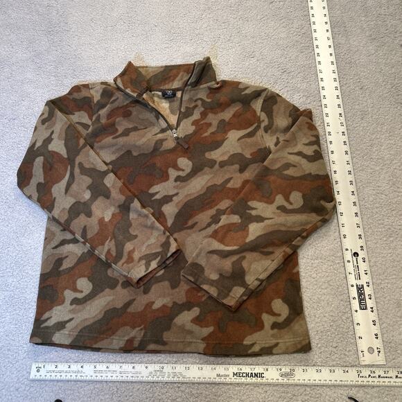 Starter Mens Quarter Zip Fleece Jacket Camouflage Outdoor Hiking Size Medium - Picture 1 of 9
